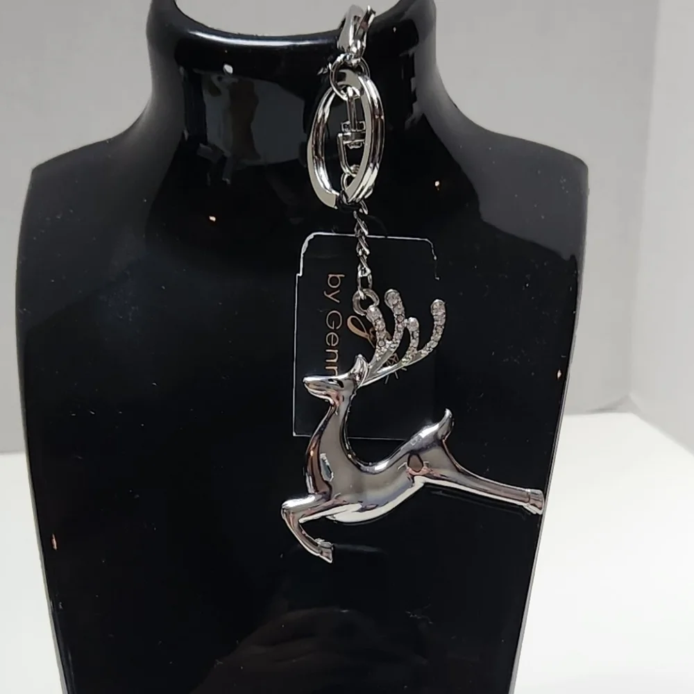 g by Gennaro Reindeer Silver Tone Keychain